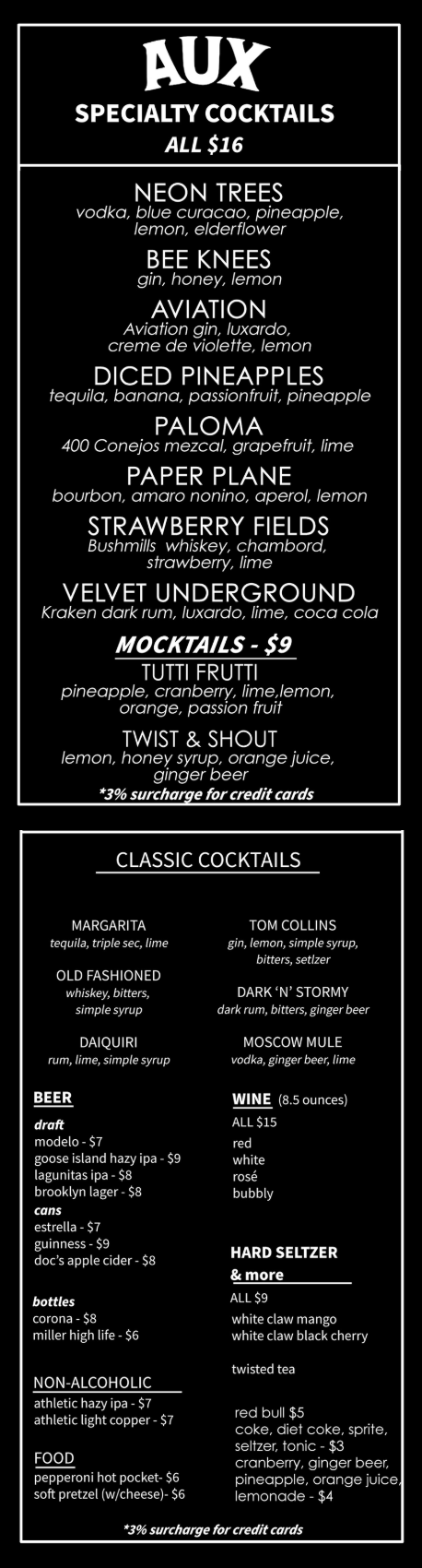 Drink Menu | Discover Drinks - Sing & Celebrate — AUX Karaoke Box